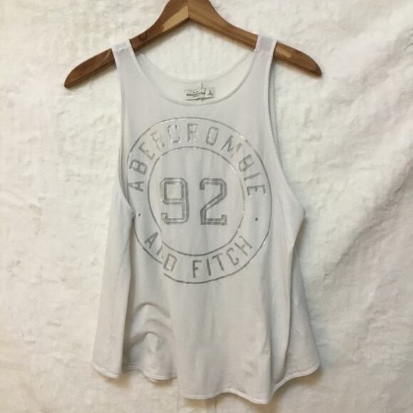 Abercrombie & Fitch White Graphic Tank Top - Picture 1 of 7